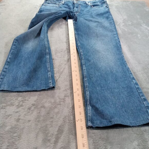 Silver Jeans Women 38x28, Tag 18x33 Suki Bootcut Blue Denim Stretch Western - Picture 8 of 13